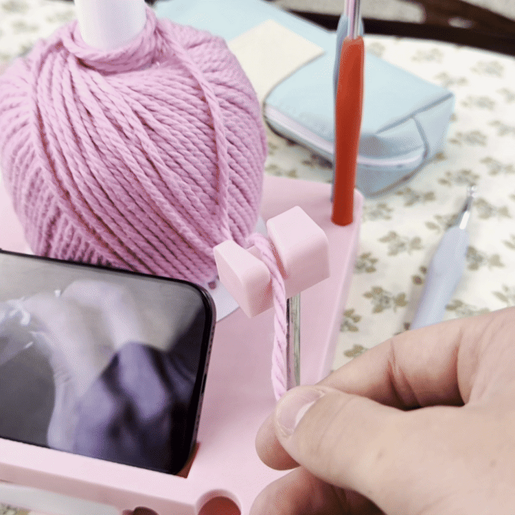 Crochet Caddy Organizer – Portable Yarn & Tool Tote with Removable Wrist Strap, Smooth Tension - Get Photo Blanket