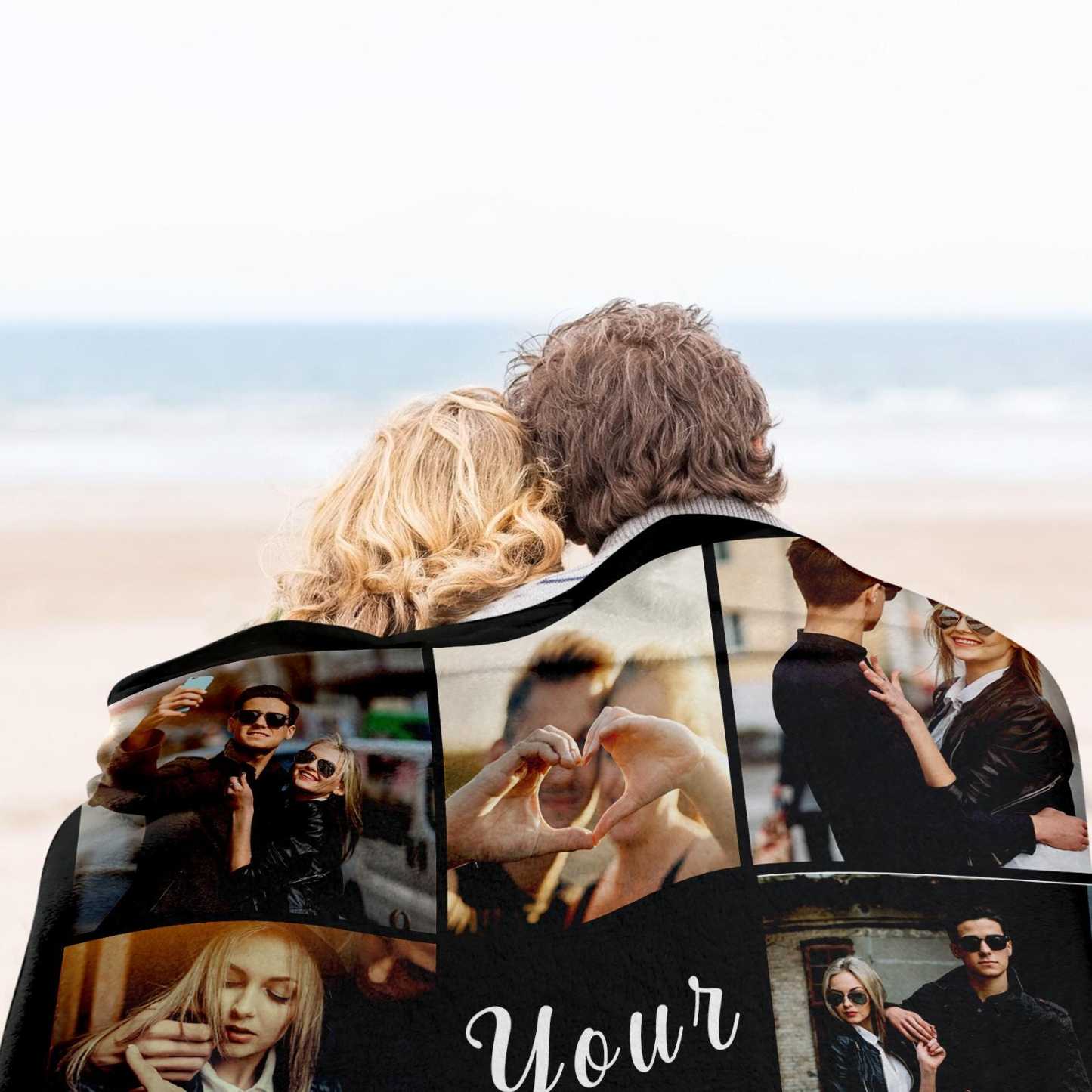 Custom Photo Blanket for Women Men Picture Blanket Throw Blanket, Personalized Anniversary Birthday Gifts For Wife or Couple Gifts