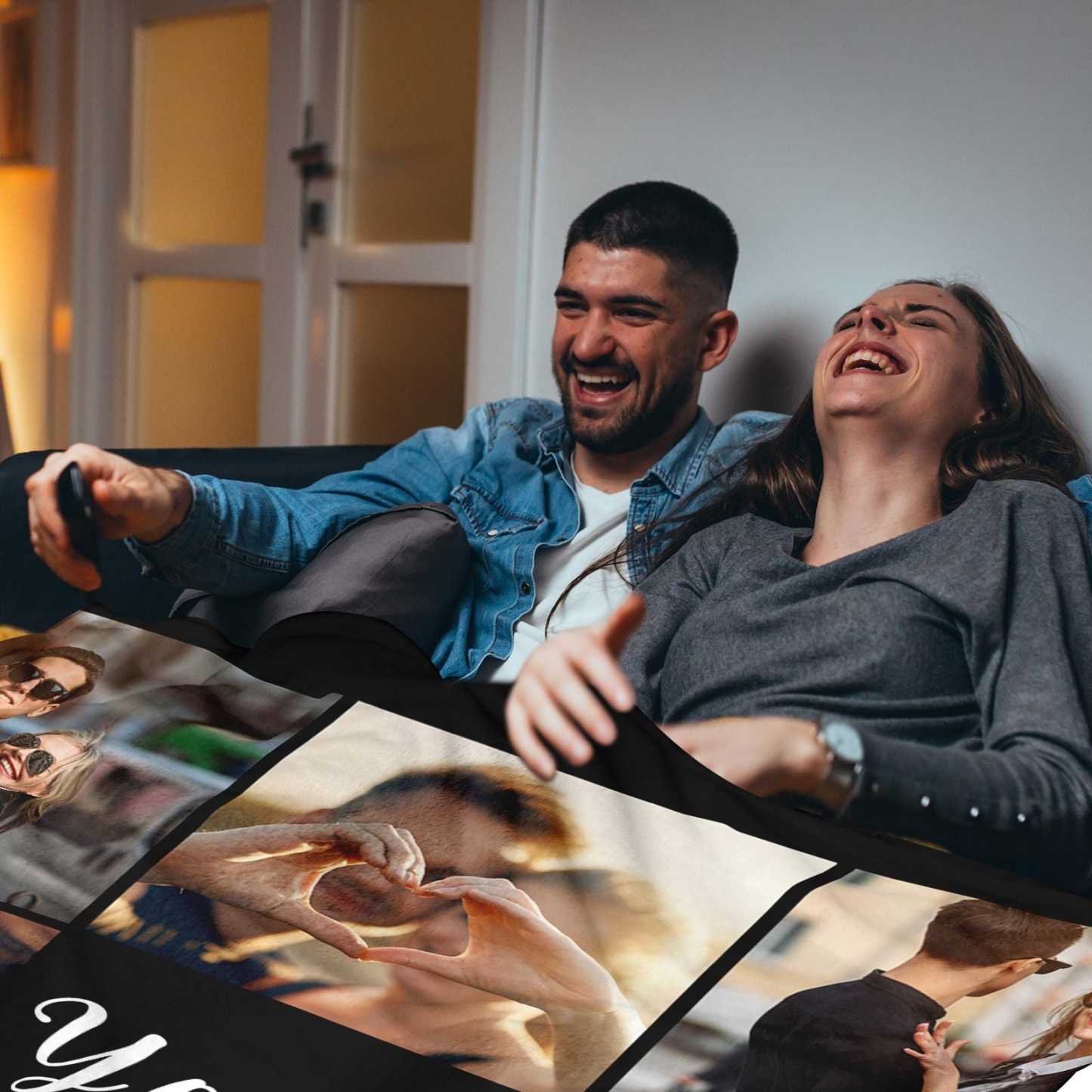 Custom Photo Blanket for Women Men Picture Blanket Throw Blanket, Personalized Anniversary Birthday Gifts For Wife or Couple Gifts