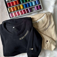 Custom Engraved Hooded Embroidery Round Neck Roman Numeral Date Couple Gifts -