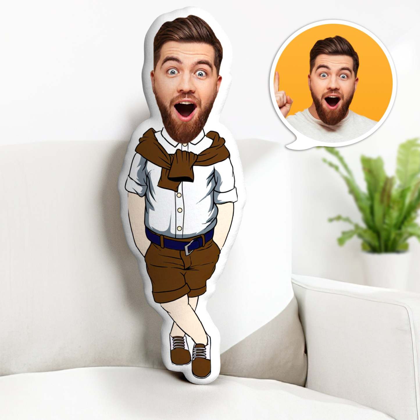 Father's Day Gifts Minime Throw Pillow Custom Face Pillow Gifts for Dad