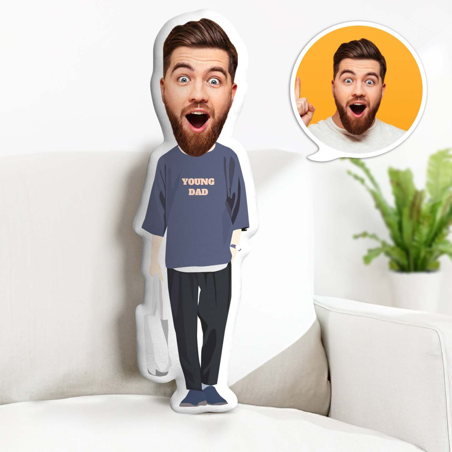 Custom Fathers Day Gifts Personalized Young Dad Minime Throw Pillow Funny Gifts for Dad