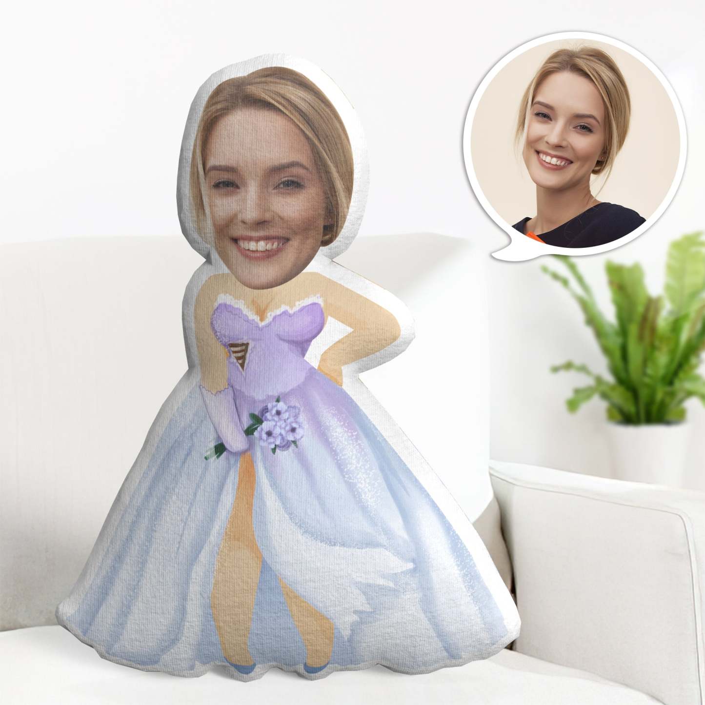 Custom Face Minime Throw Pillow Personalized Halloween Minime Throw Pillow Gifts - Get Photo Blanket