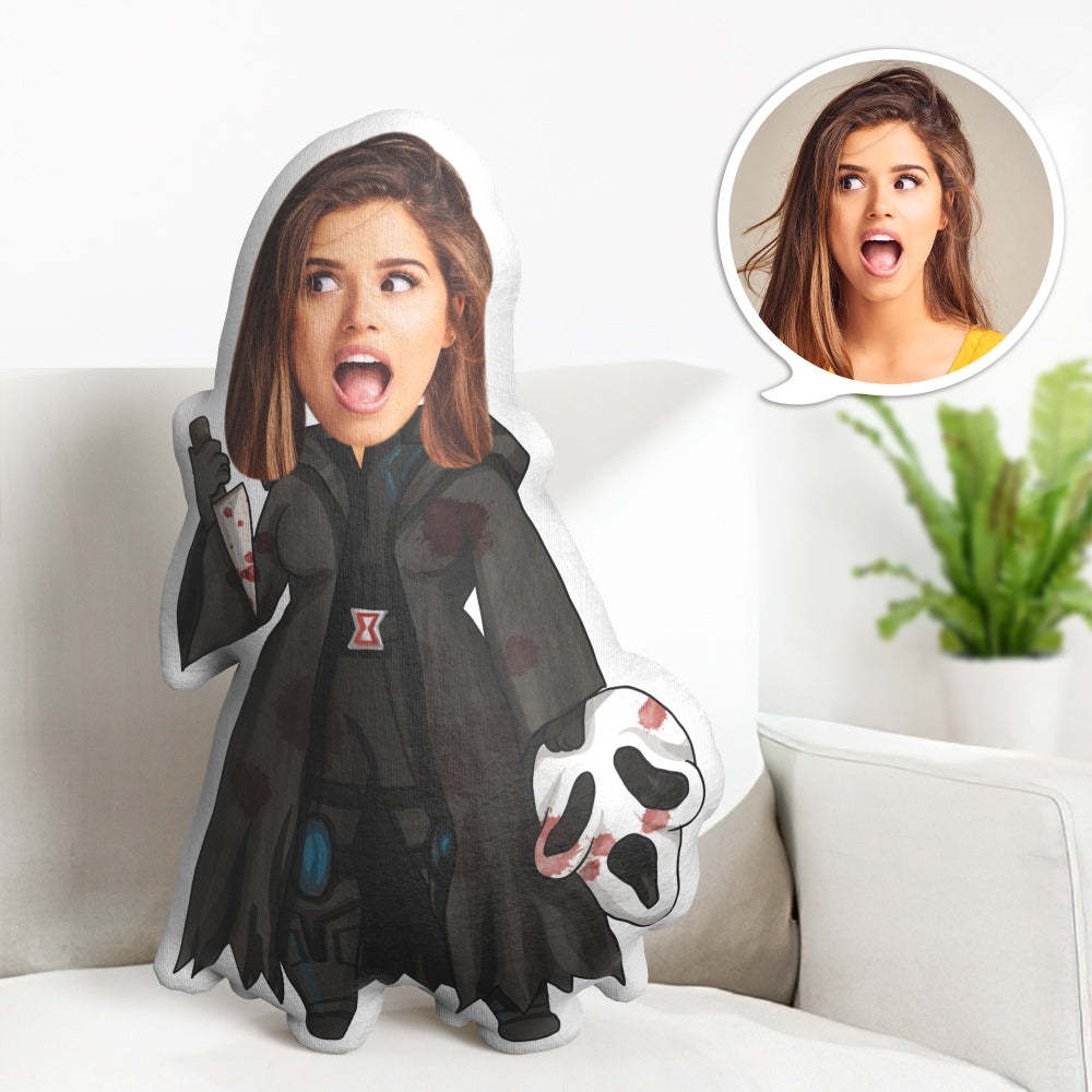 Custom Face Minime Throw Pillow Personalized Minime Throw Pillow Terrorist Mask Halloween Gifts - Get Photo Blanket