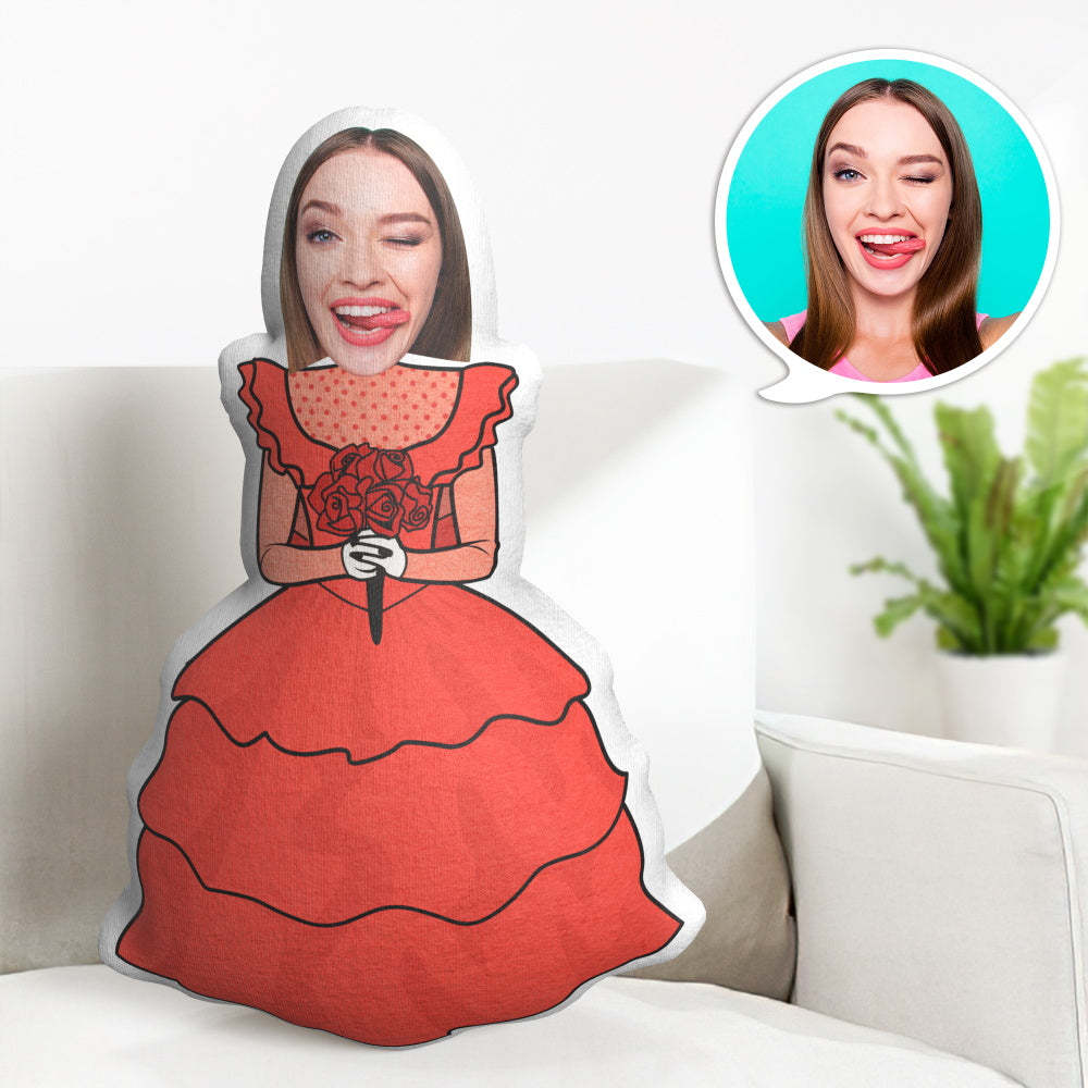 Personalized Face Minime Throw Pillow Custom Halloween Bride Minime Pillow Gifts - Get Photo Blanket