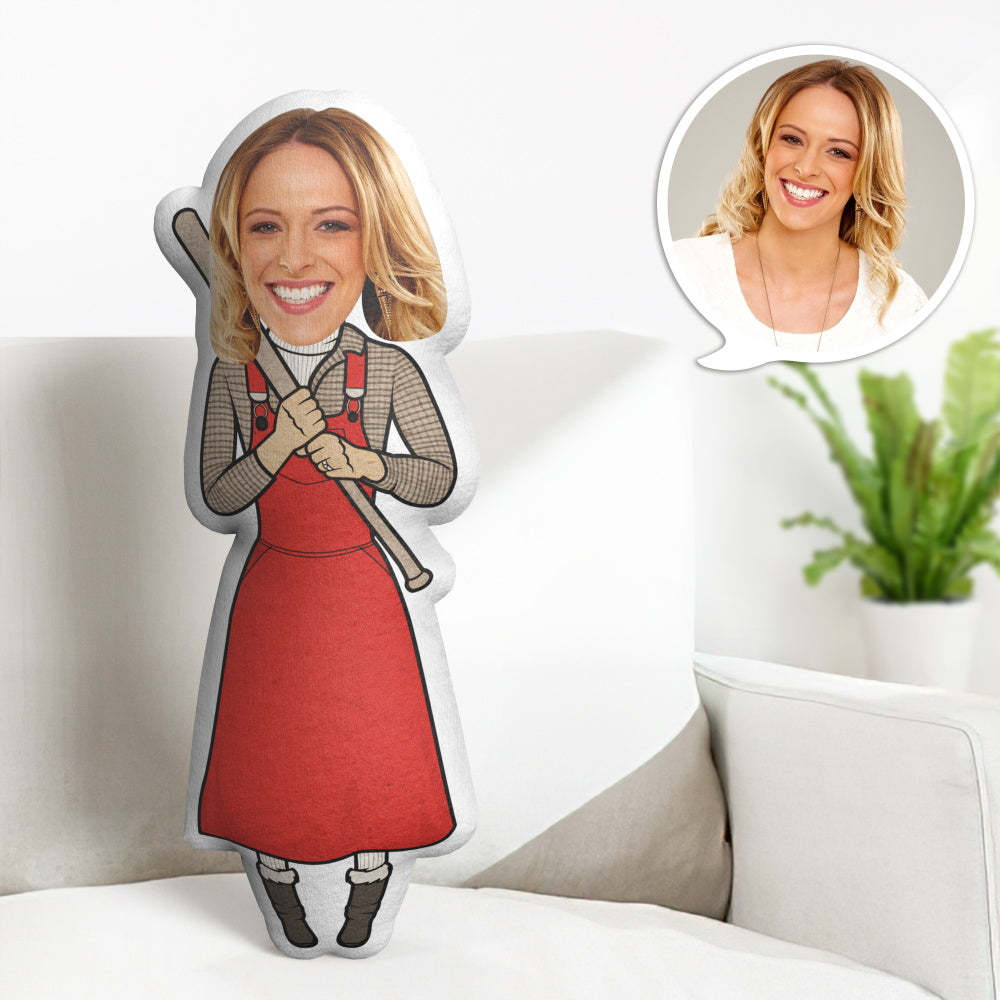 Halloween Minime Pillow Gifts Custom Face Pillow Personalized Girl in Red Pillow Gifts - Get Photo Blanket