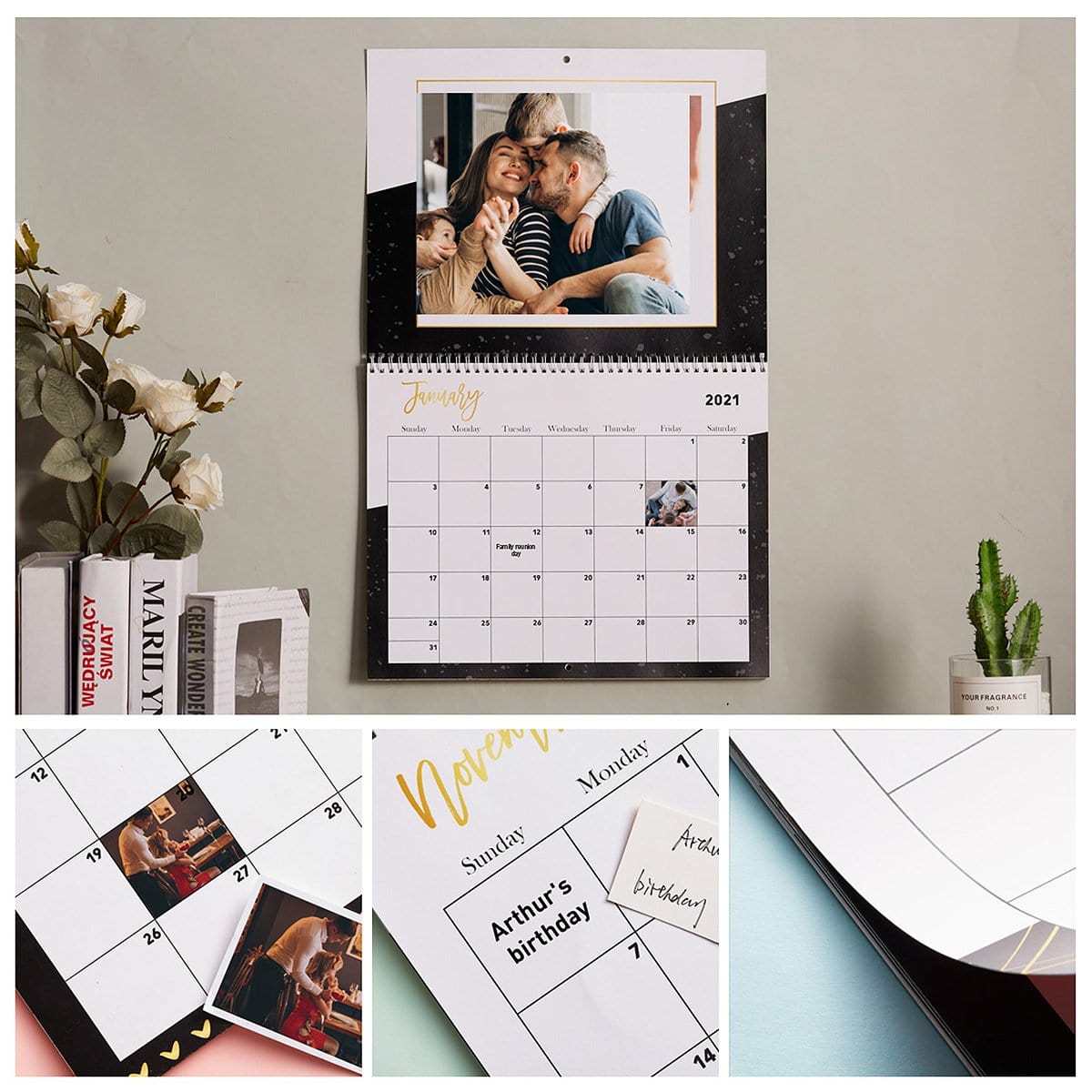 GiftLAB Custom Wall Calendar Personalized Wall Calendar Christmas Gifts New Year Gifts - Giftlab