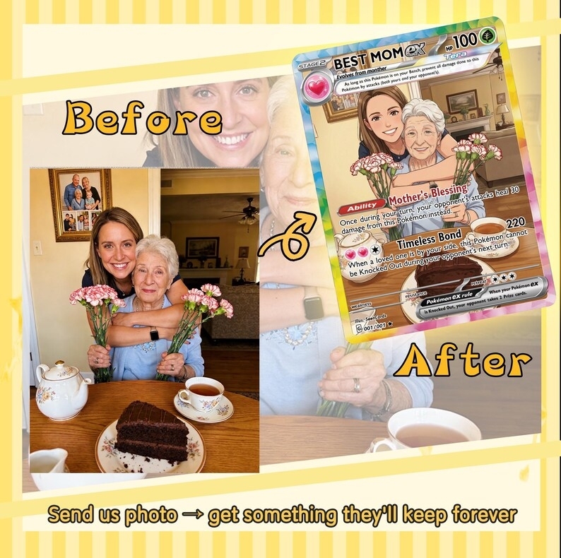 Custom Mothers Day Trading Card Custom Photo Card Gift for Mom Mothers Day Gift