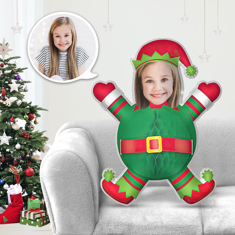 Christmas Gifts My Face Pillow Custom Pillow Face Body Pillow Personalized Photo Pillow Gift Green christmas baby Throw Pillow MiniMe Pillow