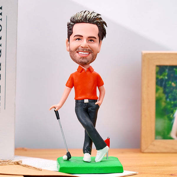 Custom Bobblehead Golf Enthusiast/Golfer With Text Christmas Gift For Him - Get Photo Blanket
