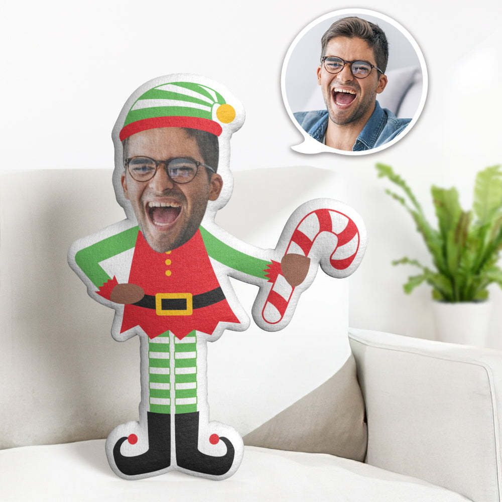 Christmas Gift Personalized Face Pillow Custom Funny Christmas Spirit MiniMe Doll - Get Photo Blanket