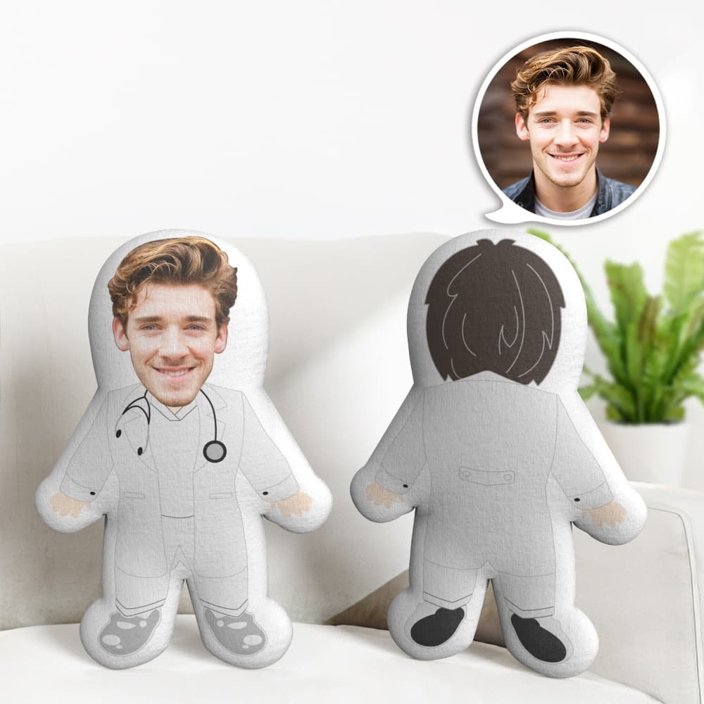 Custom Face Doctor Pillow Mini Me Doll Human Gift Personalized Face Doll Gift