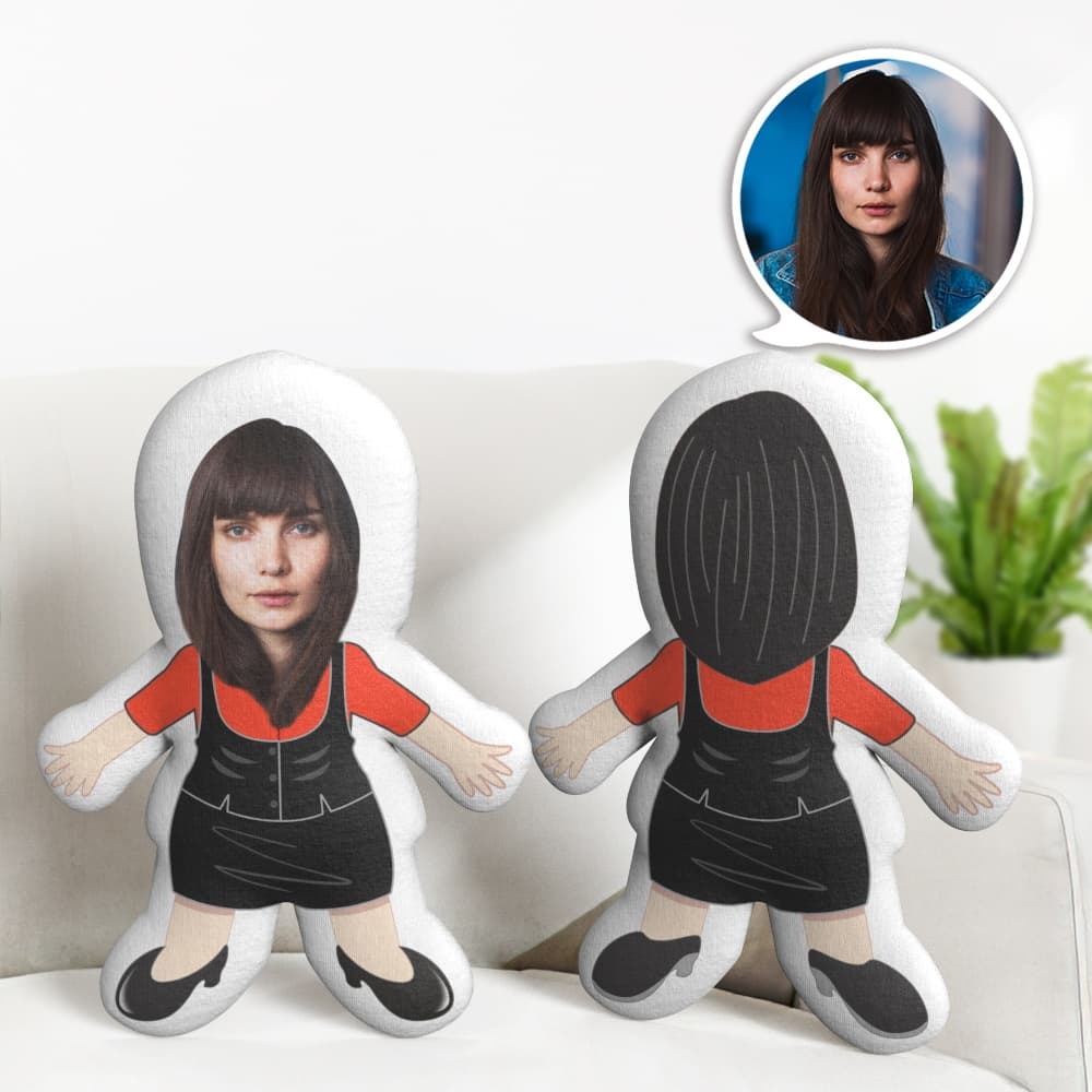 Custom Face Fashion Lady Pillow Mini Me Doll Human Gift Personalized Face Doll Gift