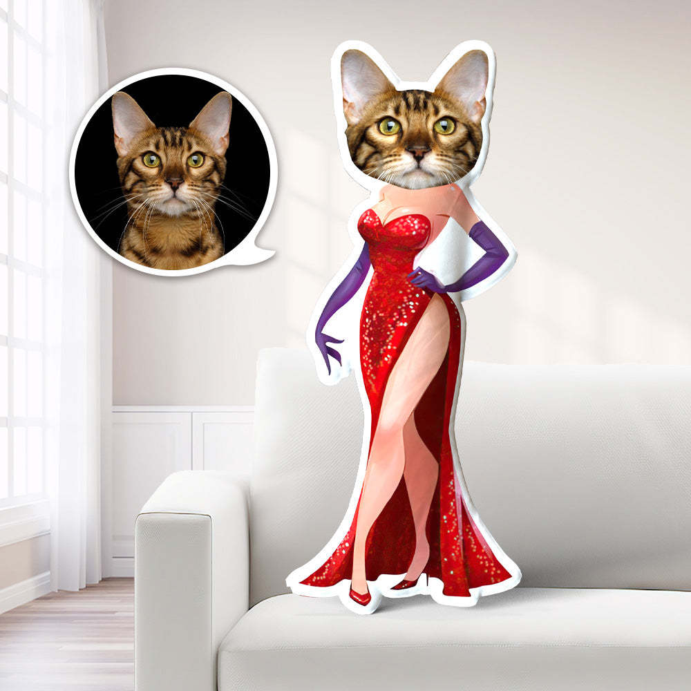 Sexy Lady Photo Pillow Cat Face Pillow Personalized Pet Pillow Custom Pillow Costume MiniMe Doll