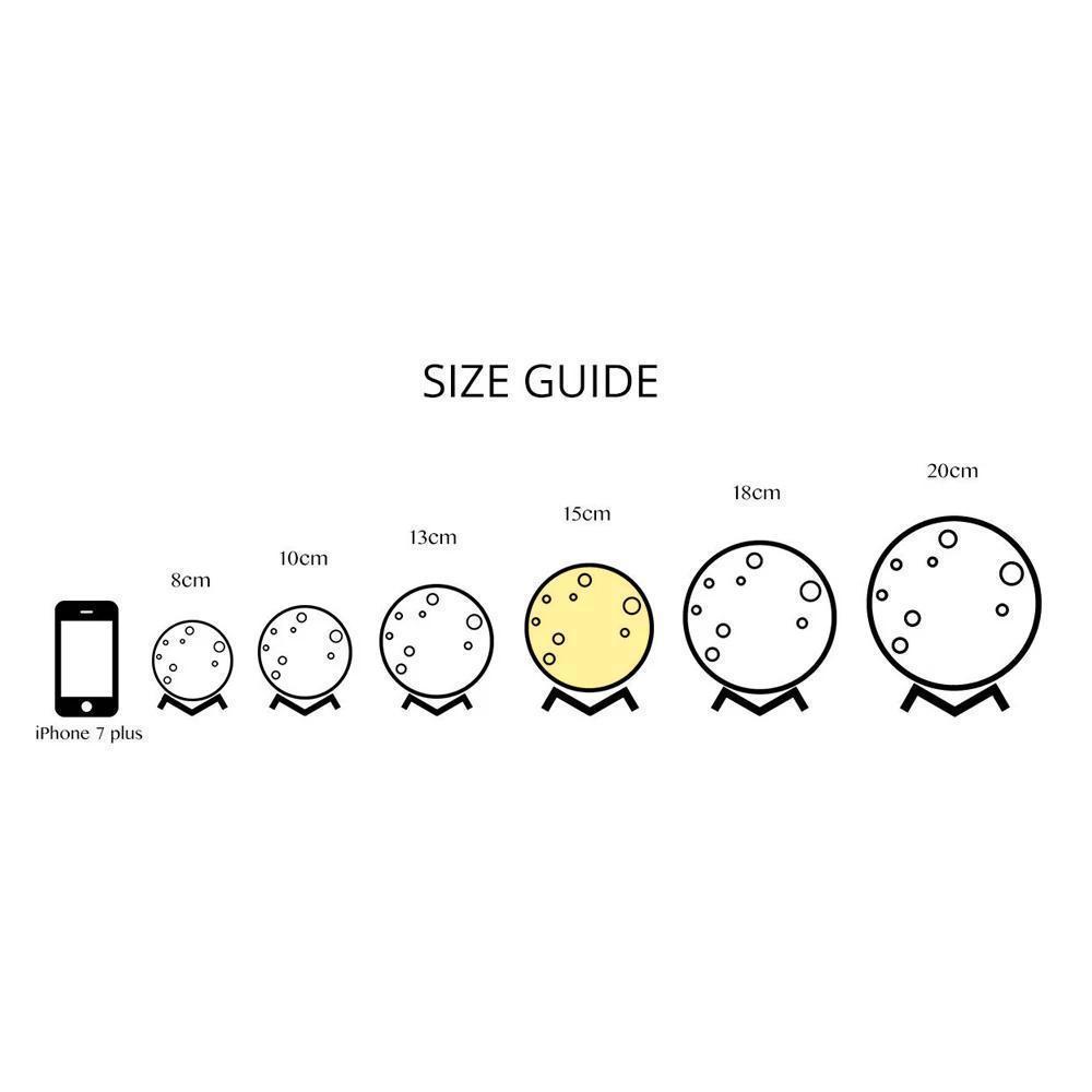Magic Lunar Customized Earth Lamp With Text, Engraved Photo Lamp For Baby - Touch Two Colors (10-15cm)
