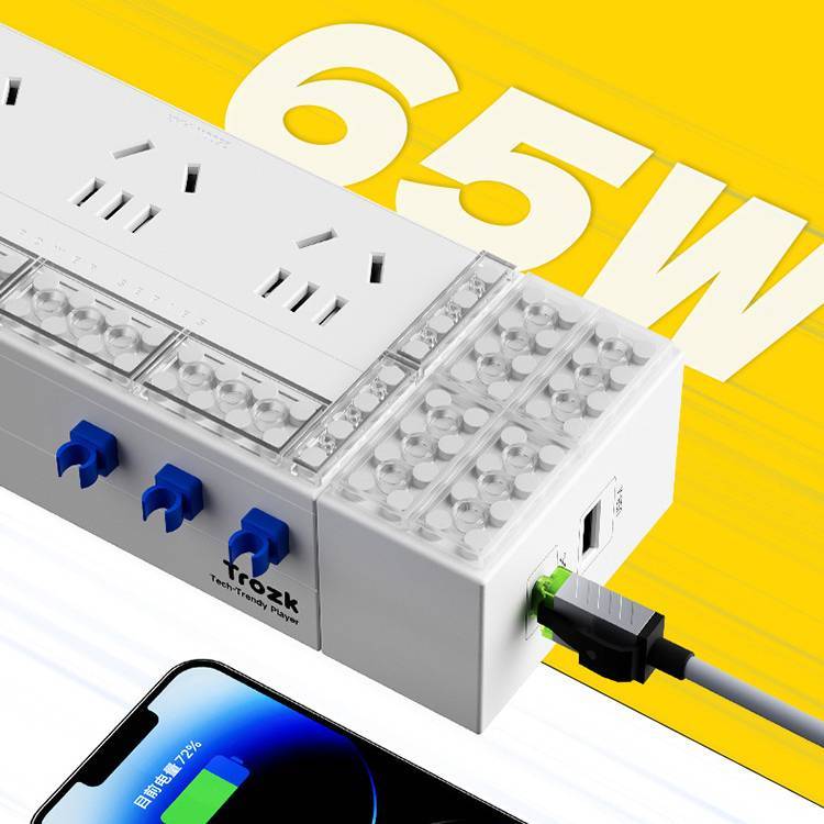 Building Block Power Socket Electrical Outlet Extender USB-A, USB-C Gallium Nitride Block Plug Block Socket Unique Gifts - Get Photo Blanket