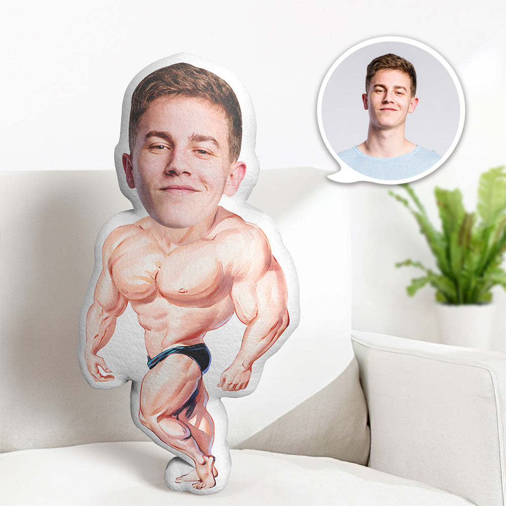 Custom Pillow Face Body Pillow Personalized Muscle Man Pillow Gift Pillow Toy Throw Pillow MiniMe Pillow Dolls - Get Photo Blanket