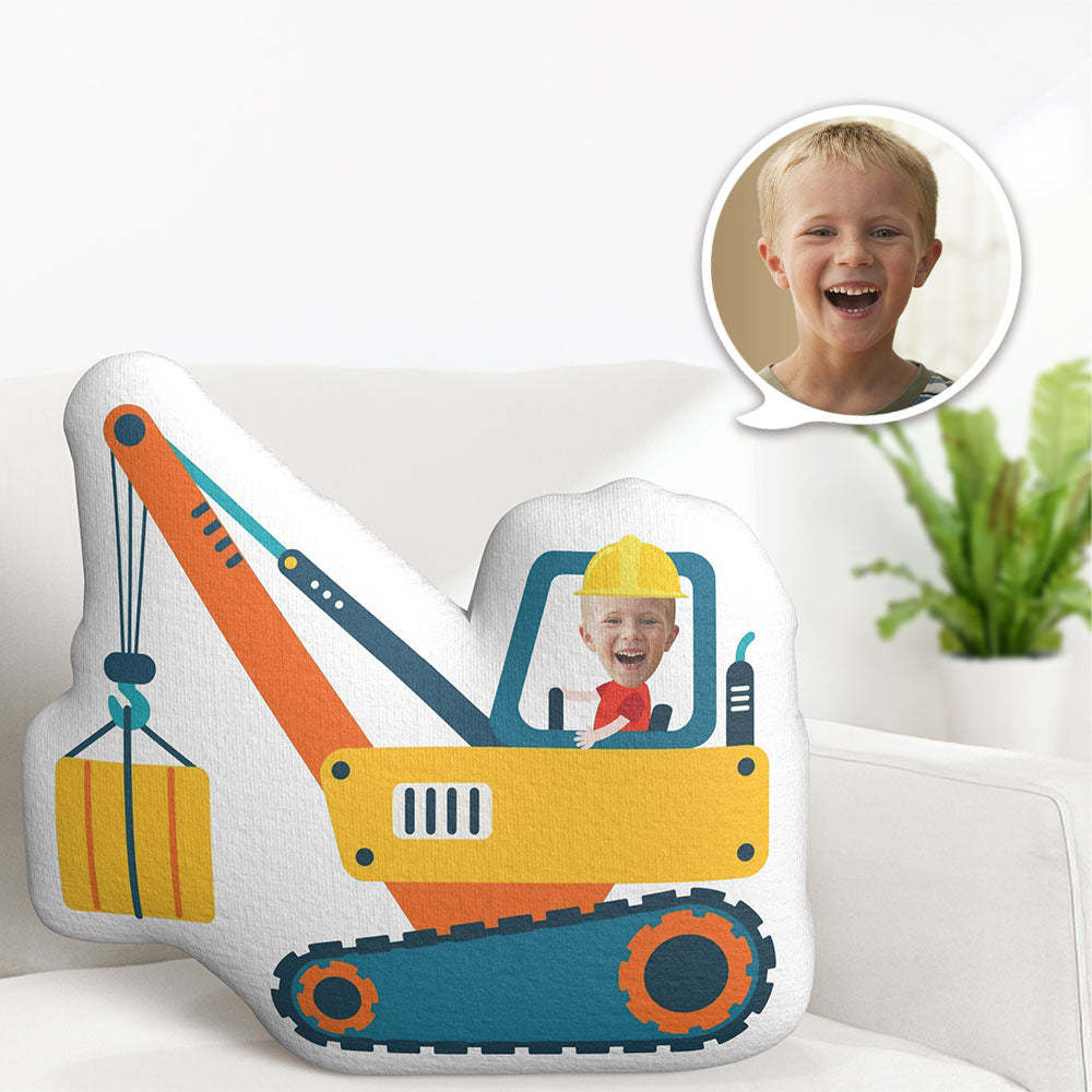 Custom Photo Pillow Crane Driver Face Doll Pillow MiniMe Personalized Pillow Gifts for Kid - Get Photo Blanket