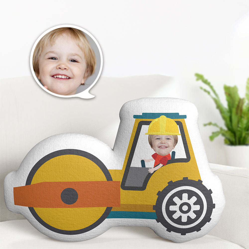 Custom Face Pillow Roller Truck Driver Personalized Photo Doll MiniMe Pillow Gifts for Boy - Get Photo Blanket