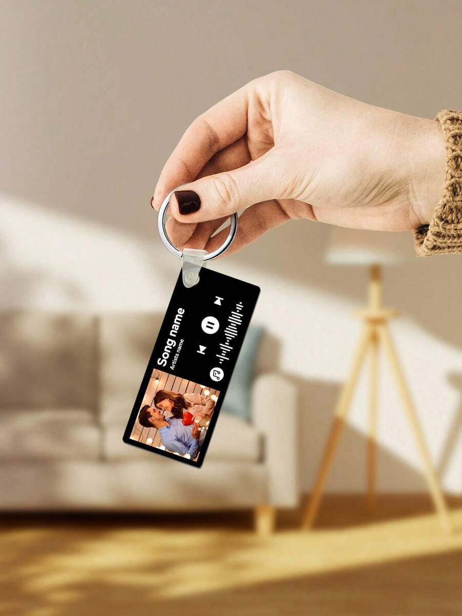 1pc Custom Music Song Keychain, Personalised Engraved Music Code Keychain, Personalised Music Code Keychain