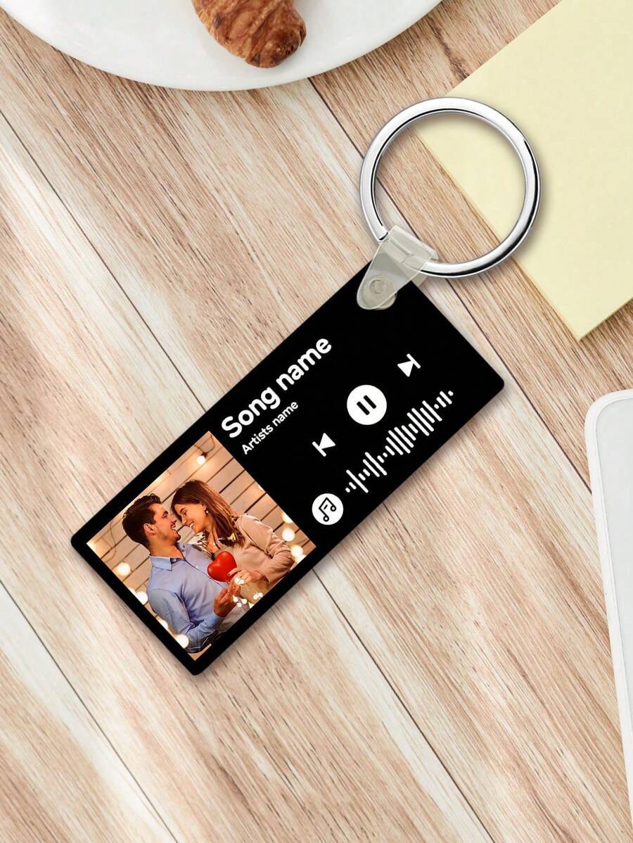 1pc Custom Music Song Keychain, Personalised Engraved Music Code Keychain, Personalised Music Code Keychain