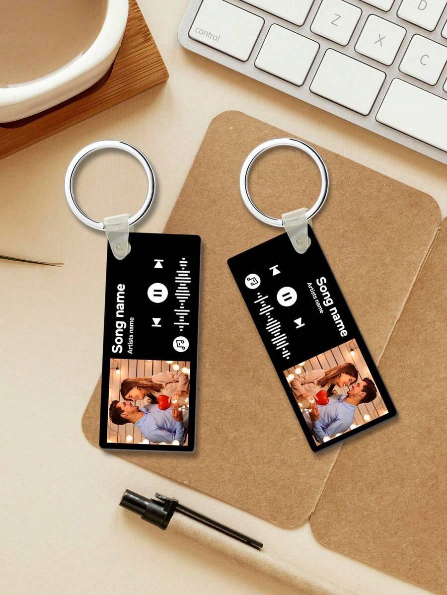 1pc Custom Music Song Keychain, Personalised Engraved Music Code Keychain, Personalised Music Code Keychain