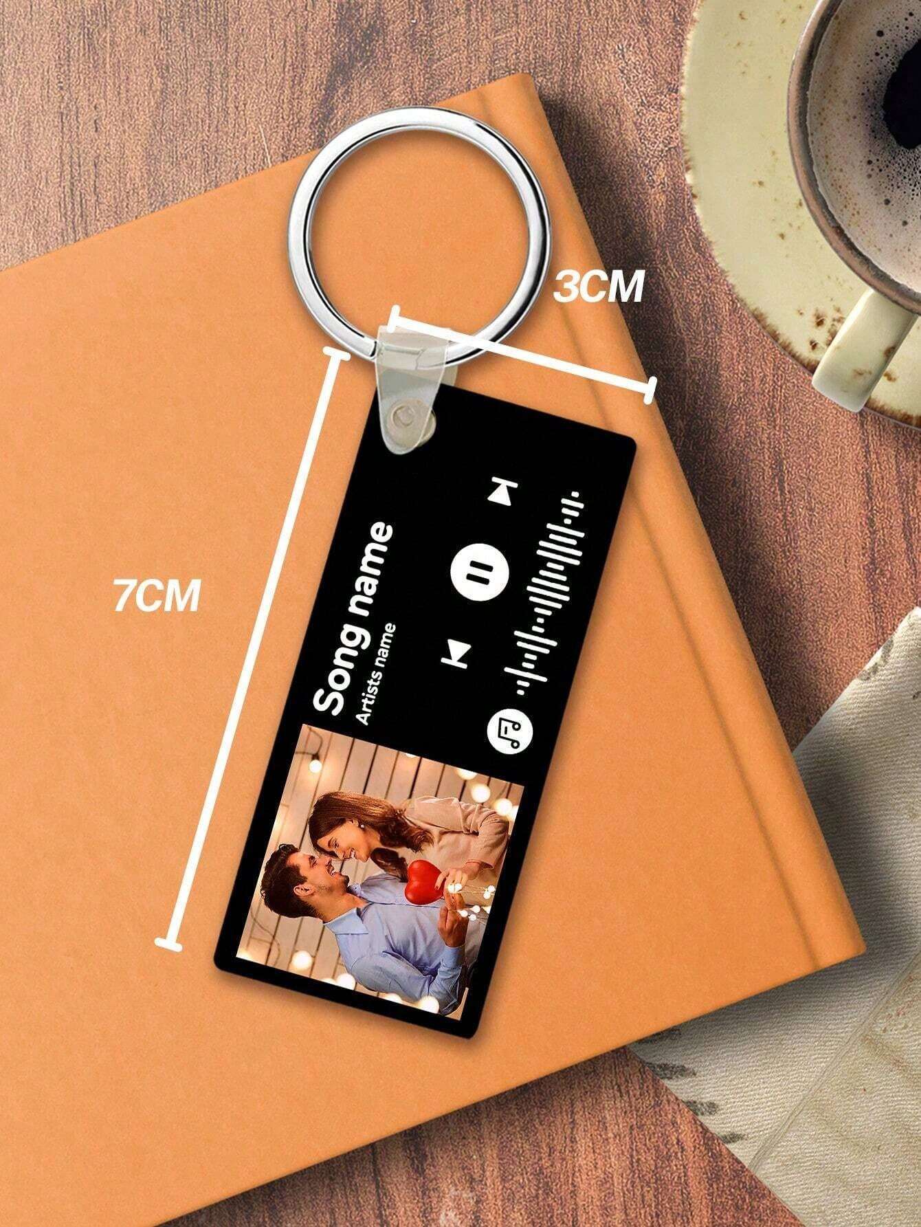1pc Custom Music Song Keychain, Personalised Engraved Music Code Keychain, Personalised Music Code Keychain