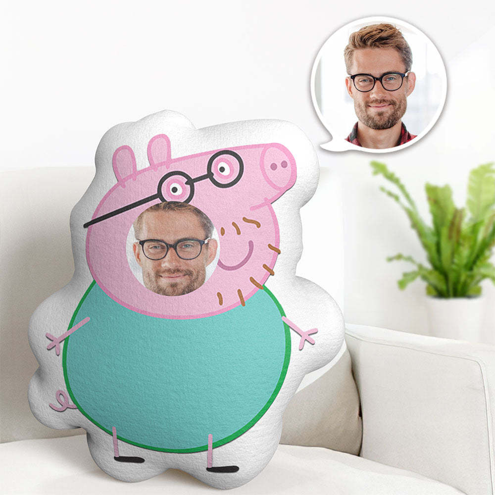 Custom Face Pillow Minime Dolls Daddy Mr. Pony Personalized Photo Gifts for Father - Get Photo Blanket