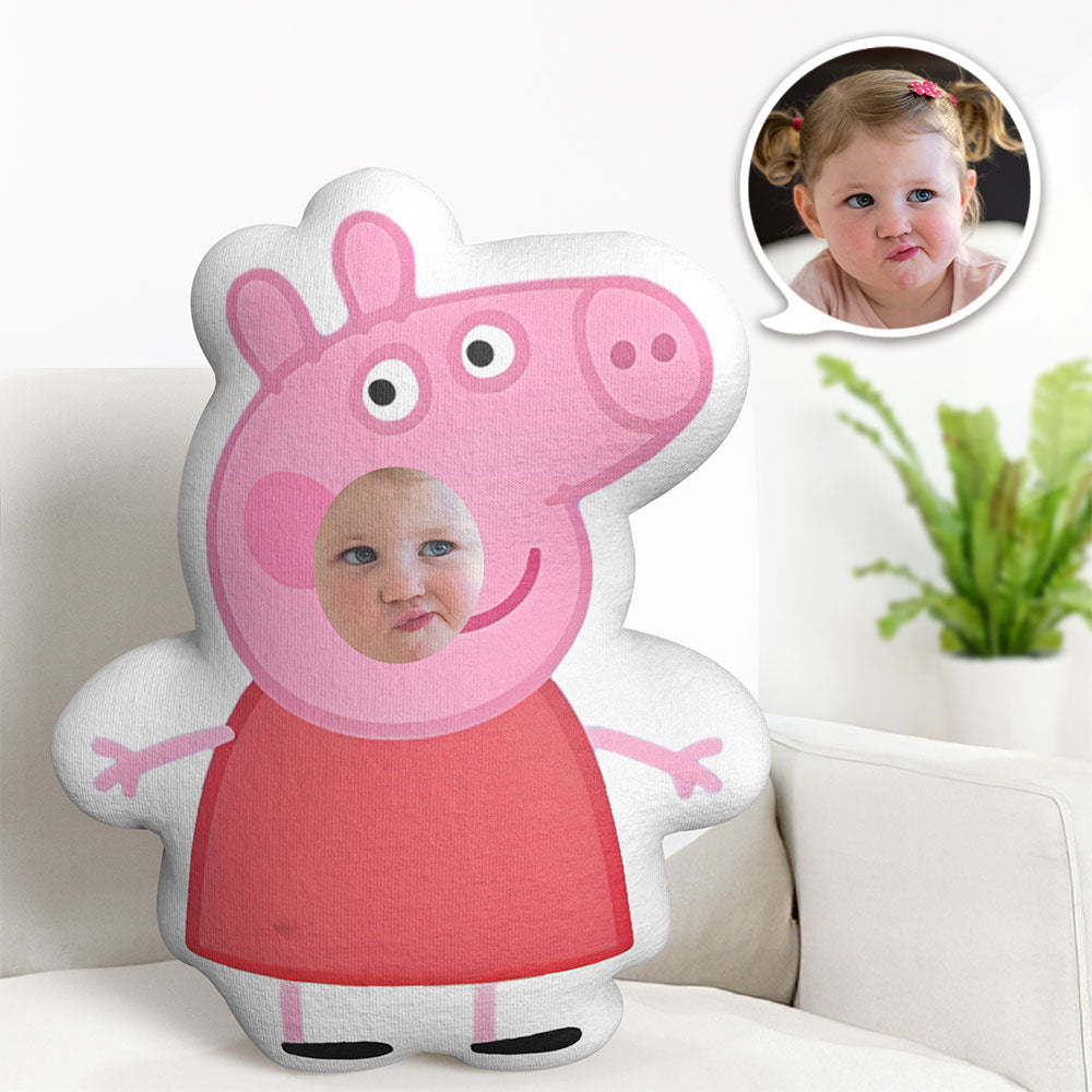 Custom Face Pillow Minime Pig Dolls Pepa Personalized Photo Gifts for Her - Get Photo Blanket
