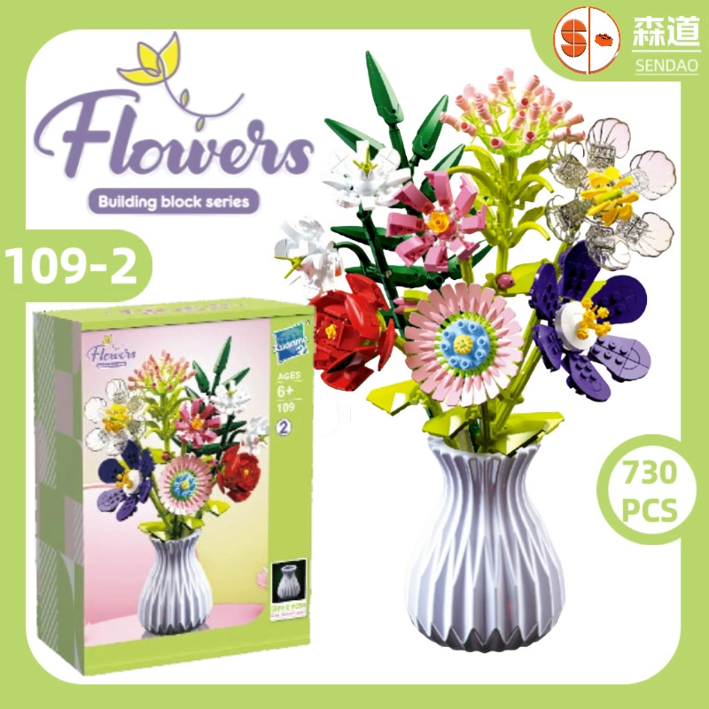 DIY Flower Bouquet Building Blocks with Vase – Eternal Bloom Gift for Christmas & Home Décor - Get Photo Blanket