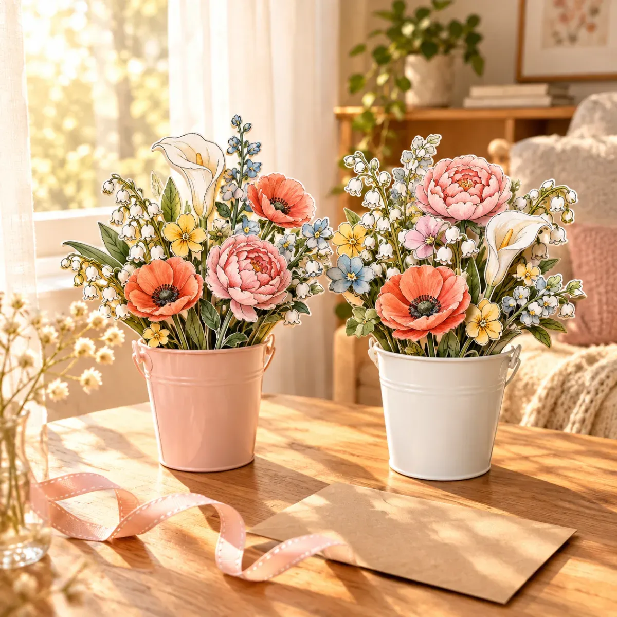 DIY Doodle Flower Bouquet Kit, Creative Hand-Painted Floral Craft, Handmade Gift for Art Lovers and DIY Enthusiasts
