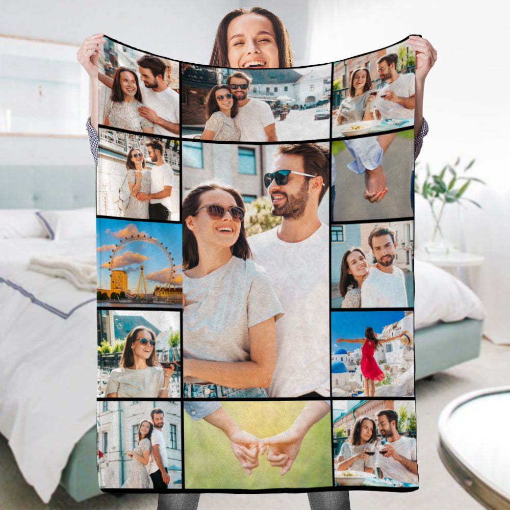 Mother's Day Gifts Custom Photo Blanket Personalized Collage Photo Blanket Photo Album Blanket