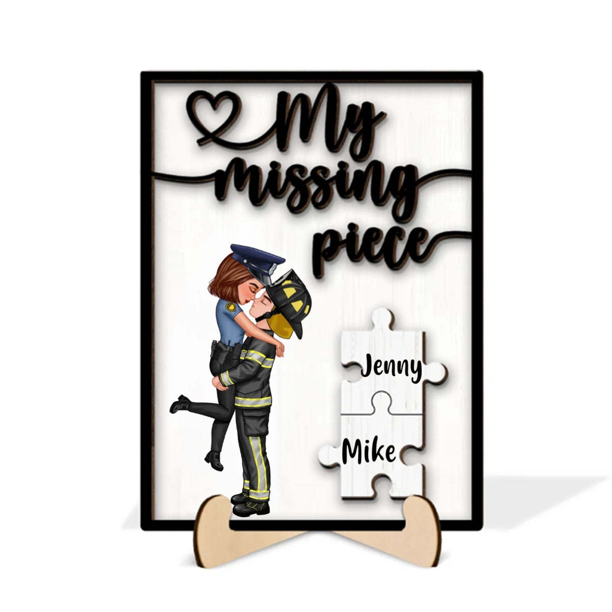 My Missing Piece Valentine's Day Gifts for Her/Him Personalized Wooden Plaque - Get Photo Blanket