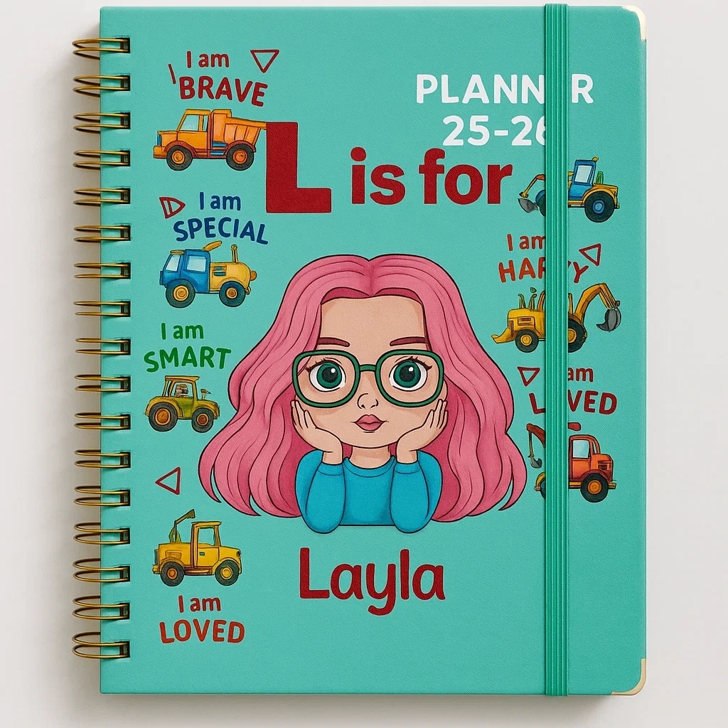 Custom Cartoon Character A5 Spiral Journal Notebook with Name of Dreams Custom Name Back to School Gift for Kid - Get Photo Blanket