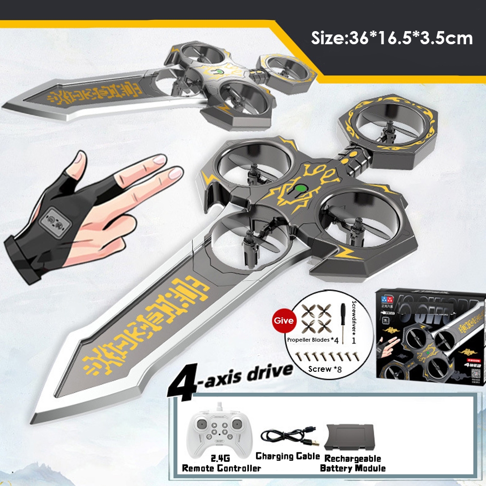 Flying Sword Remote Control Drone Gesture Sensing Aircraft Light Flying Sword Children's Toy Plane Handle gesture control