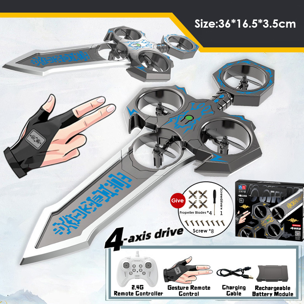 Flying Sword Remote Control Drone Gesture Sensing Aircraft Light Flying Sword Children's Toy Plane Handle gesture control