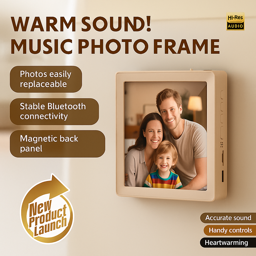 Upgrade Custom Music Fridge Magnets Personalized Photo Frame Can Play Songs And Adjust Volume Christmas Gifts