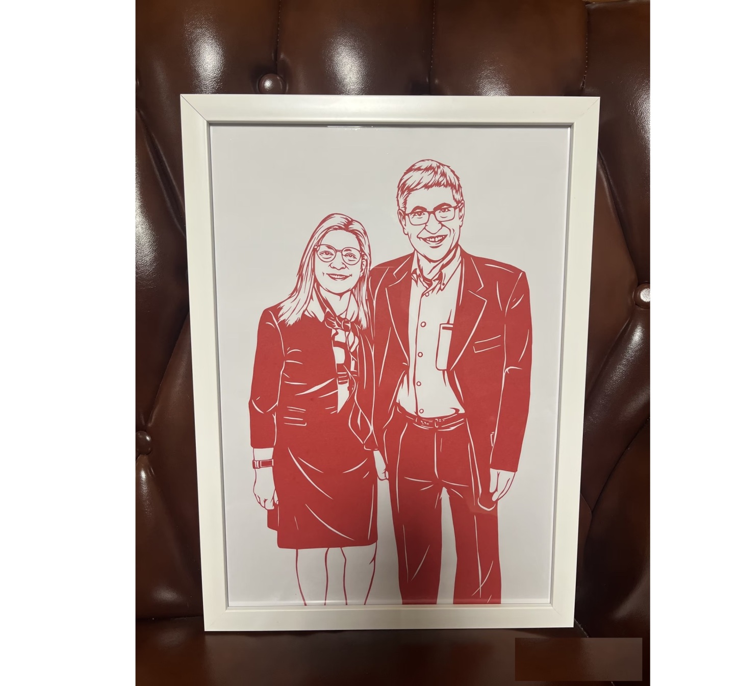 Personalized Paper Cuttings Portrait from Photo Canvas Wall Art Gift for Friends or Couples