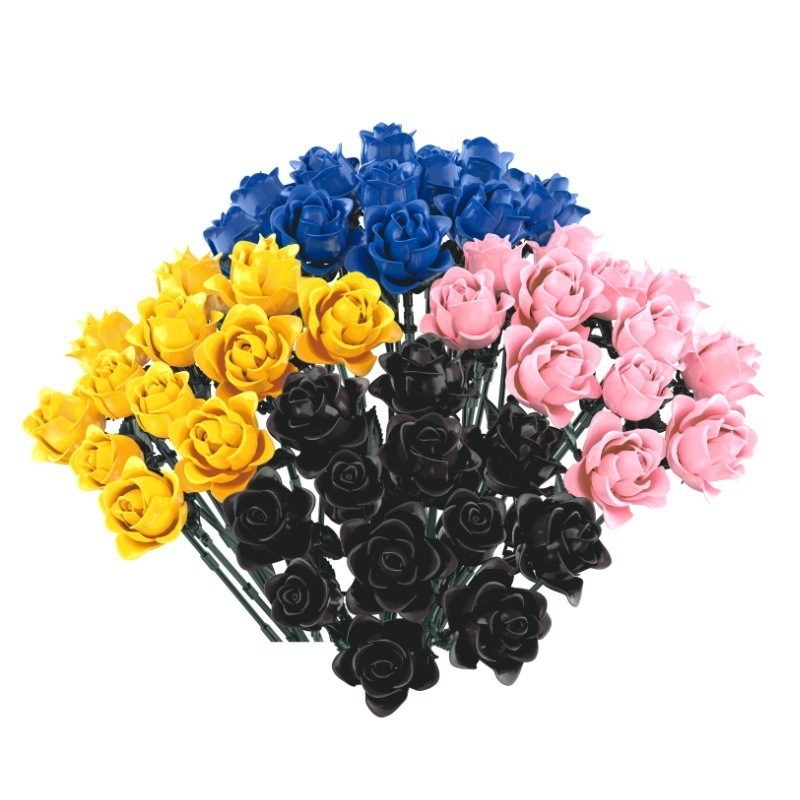 Black Rose Bouquet Building Blocks, Blue Enchantress Eternal Flower Toy Christmas Gift - Get Photo Blanket