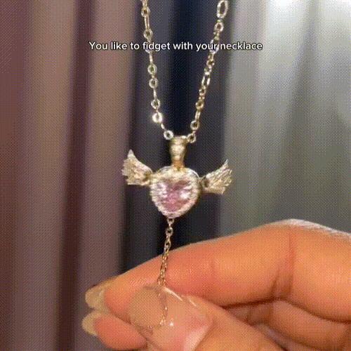 Winnifred Anti Tarnish Stainless Steel Silver Diamond Flying Angelwing Necklace Crystal Gold-plated Plated Stainless Steel Necklace - Get Photo Blanket