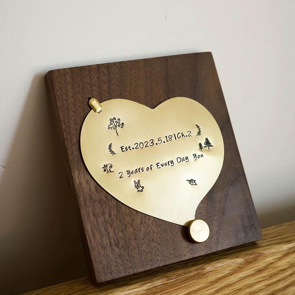 Handmade Custom Brass Wooden Plaque Perfect For Valentine'S Day Gifts And Birthday Home Decor