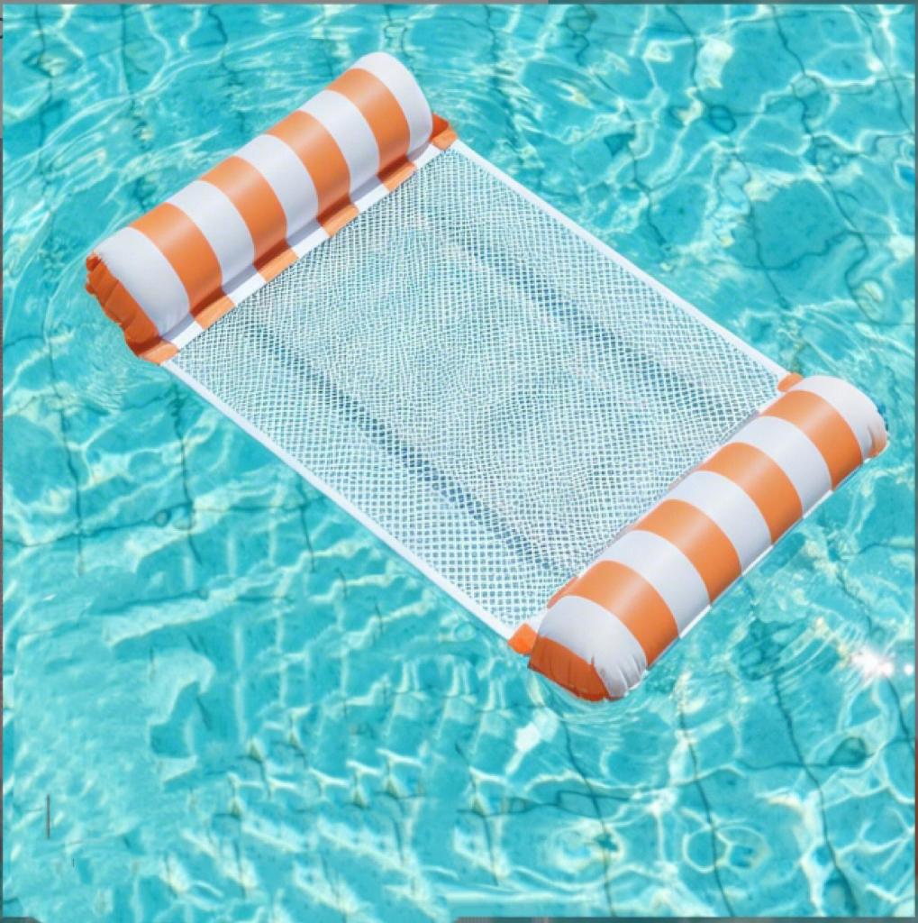 Lazy floating hammock for the water, leisure floating mat for pools and lakes, portable inflatable water sofa, fun for both kids and seniors, a top pick for summer vacations