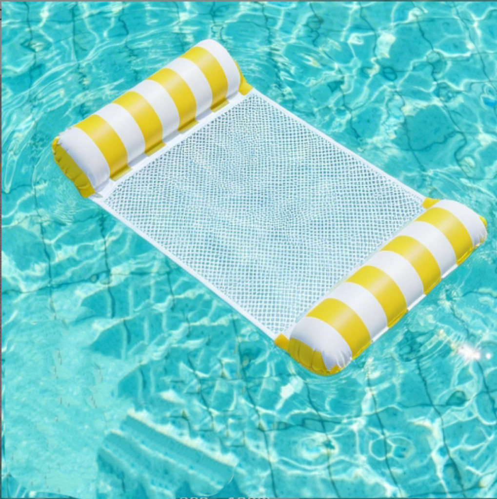 Lazy floating hammock for the water, leisure floating mat for pools and lakes, portable inflatable water sofa, fun for both kids and seniors, a top pick for summer vacations