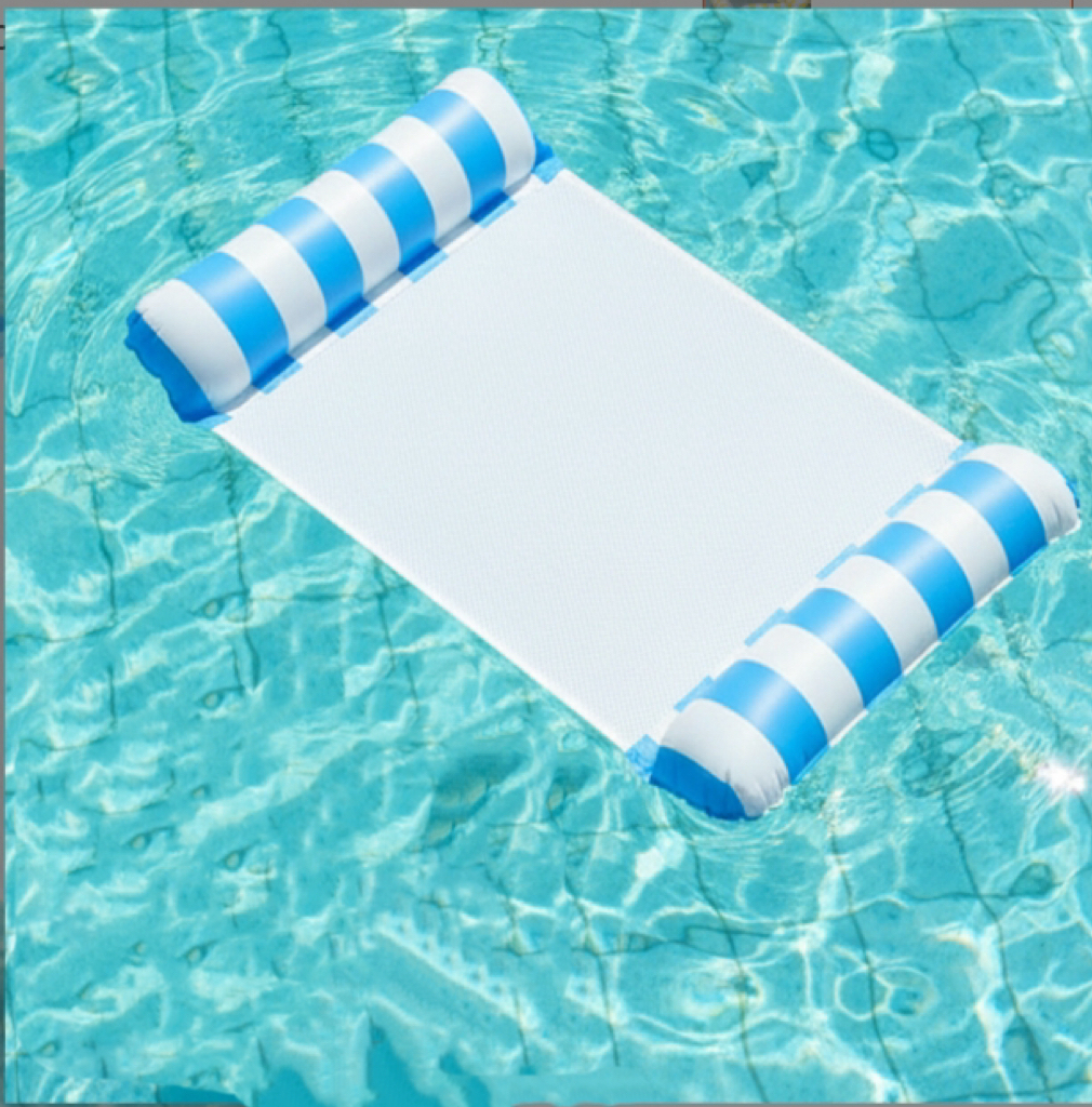 Lazy floating hammock for the water, leisure floating mat for pools and lakes, portable inflatable water sofa, fun for both kids and seniors, a top pick for summer vacations