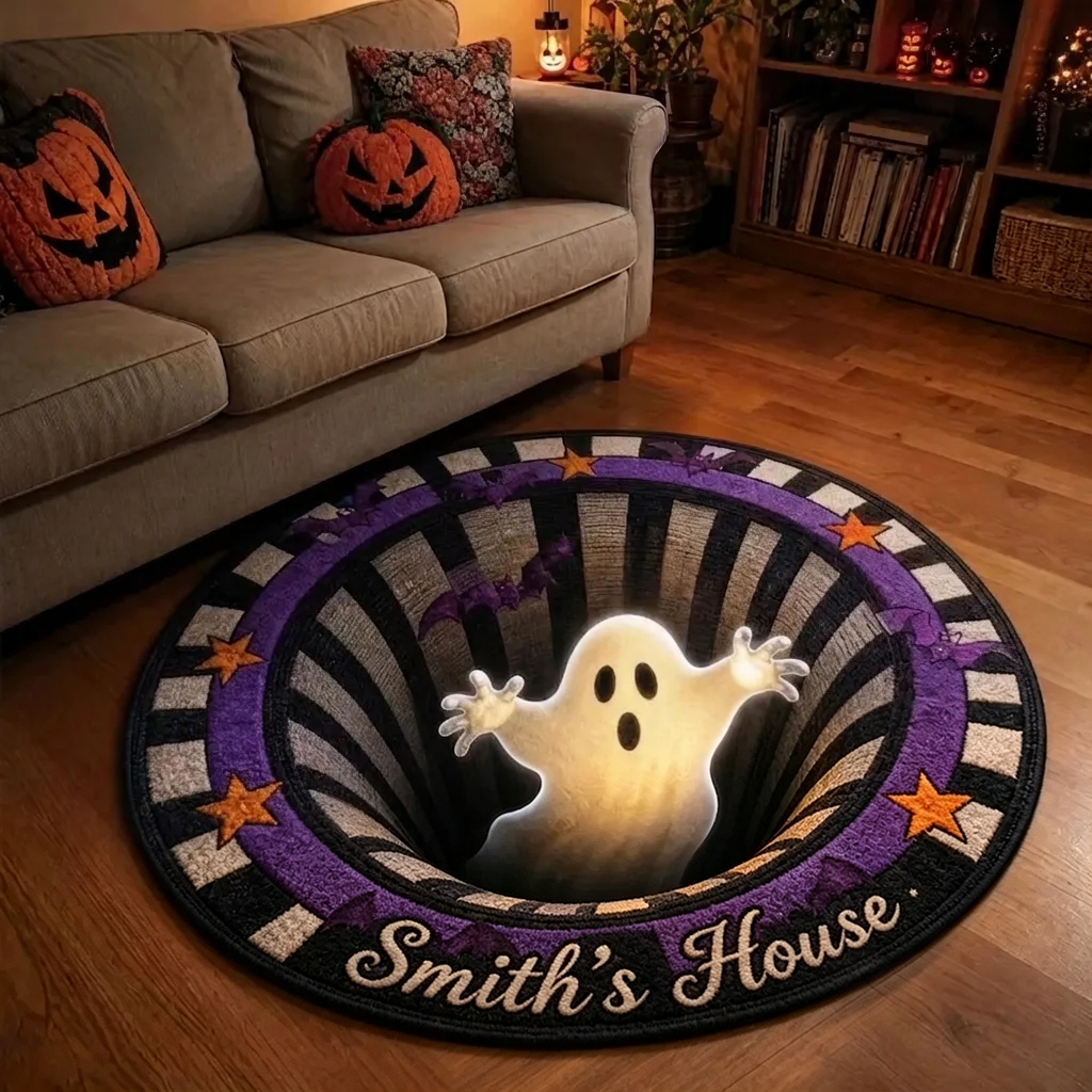 3D Pumpkin Reaper Halloween Rug