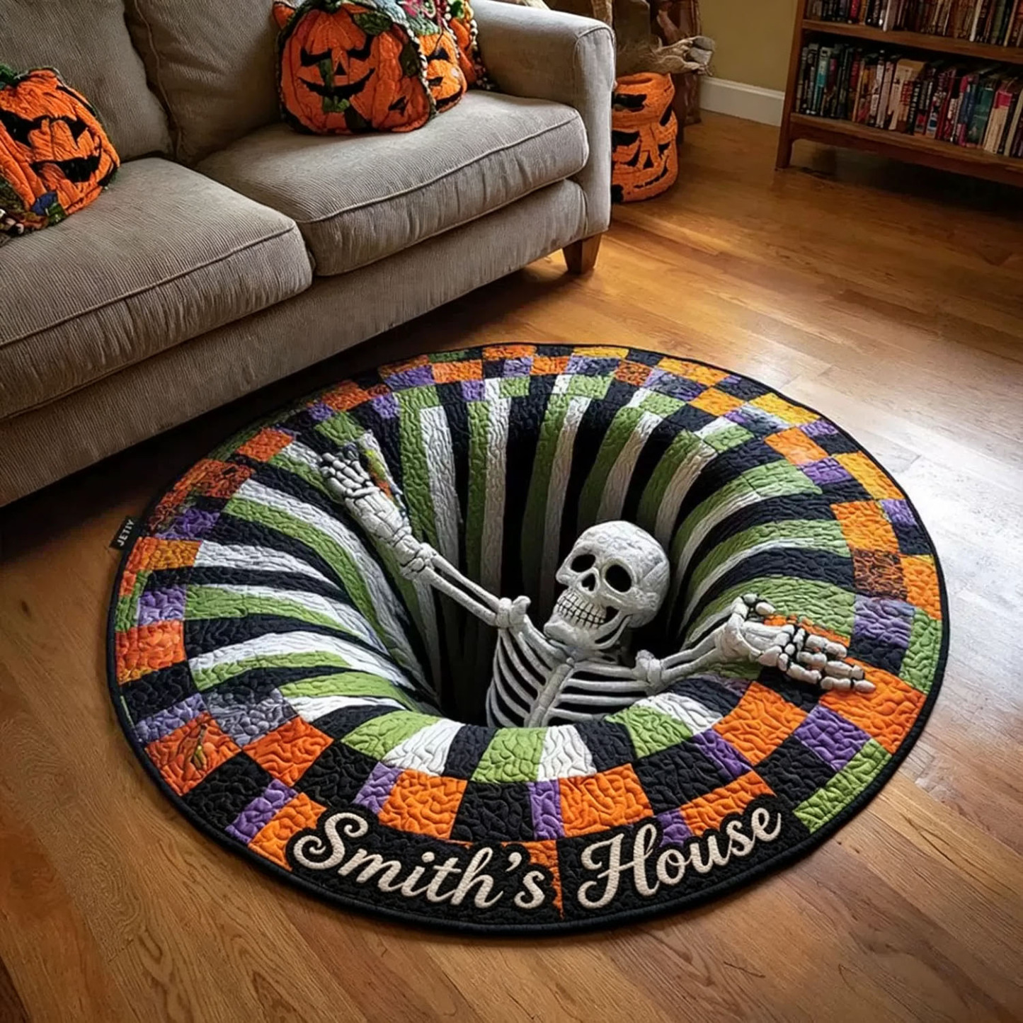 3D Pumpkin Reaper Halloween Rug