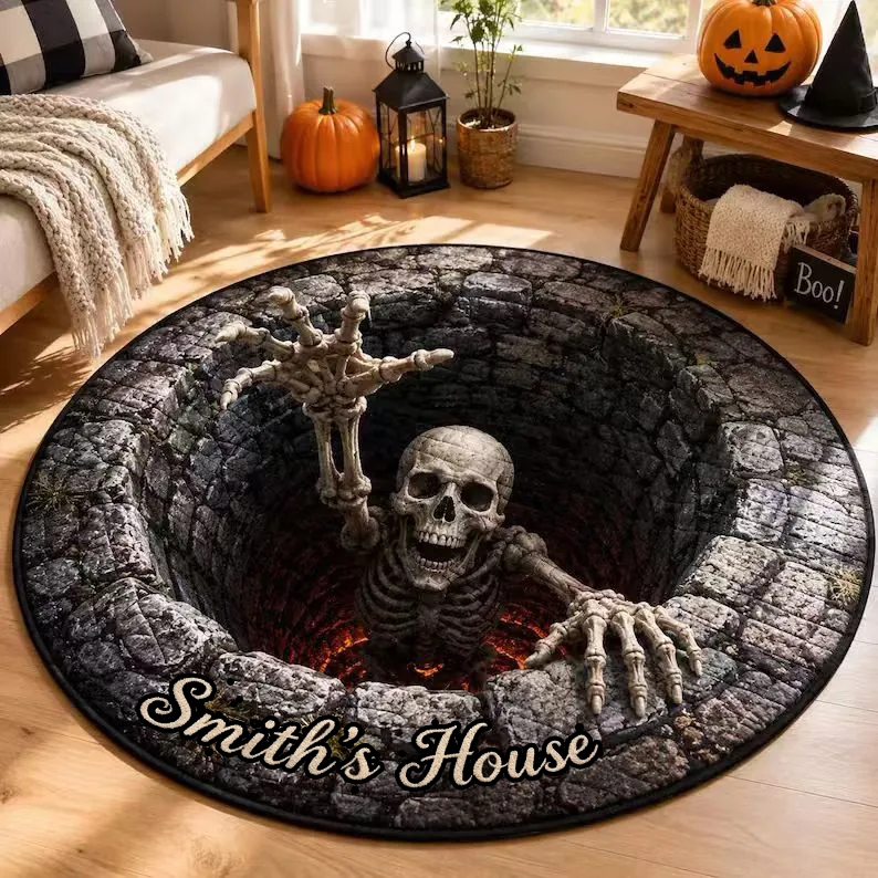 3D Pumpkin Reaper Halloween Rug