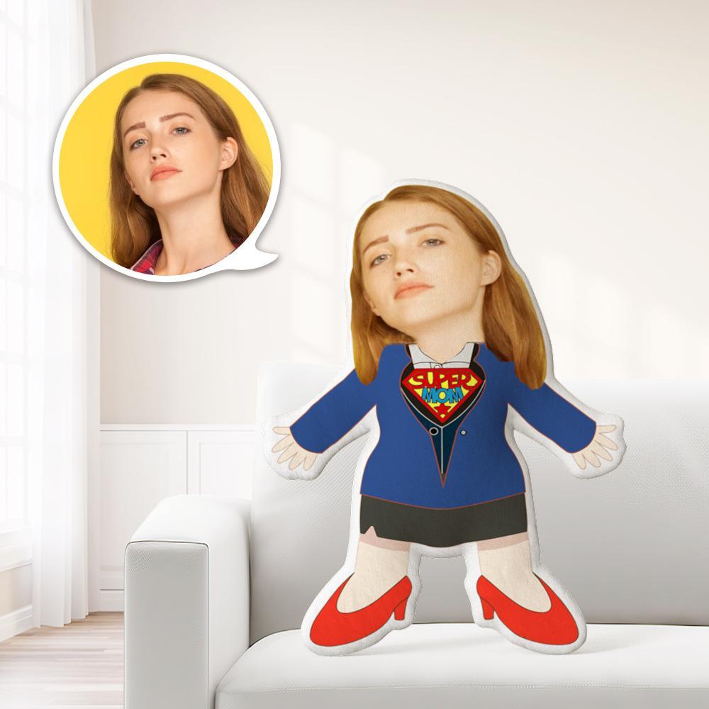 Personalized Photo My face on Pillows Custom Minime Dolls Gag Gifts Toys Supermom Costume