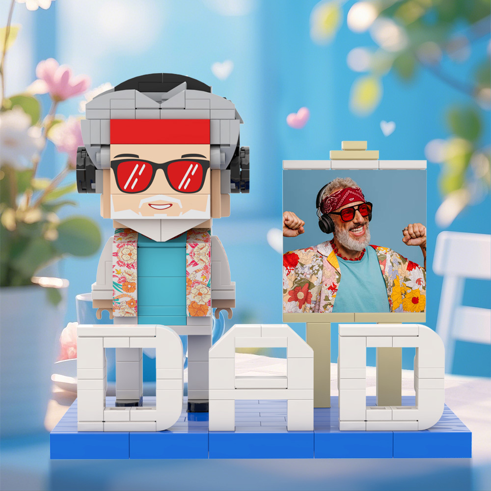 Gift for Dad Custom Brick Figures Perfect Gift Happy Father's Day - Get Photo Blanket