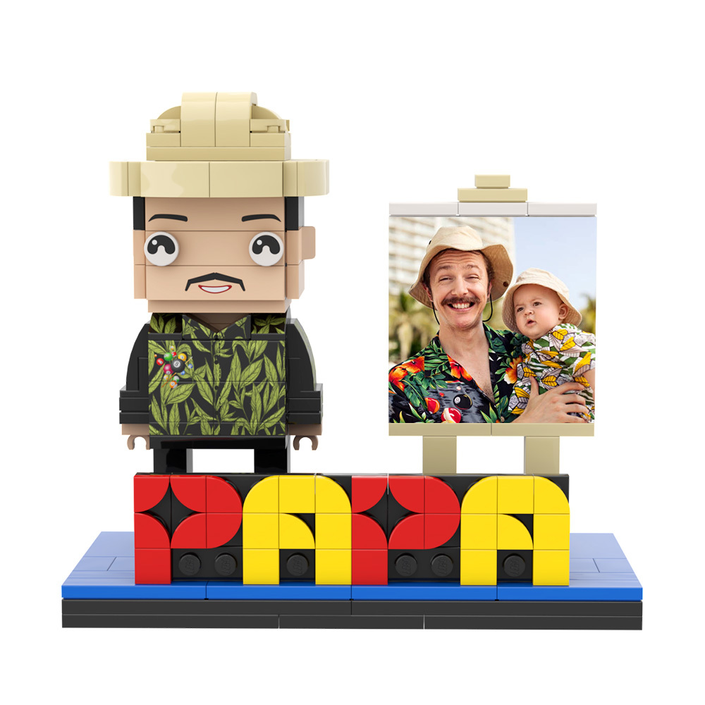 Gift for Dad Custom Brick Figures Perfect Gift Happy Father's Day - Get Photo Blanket